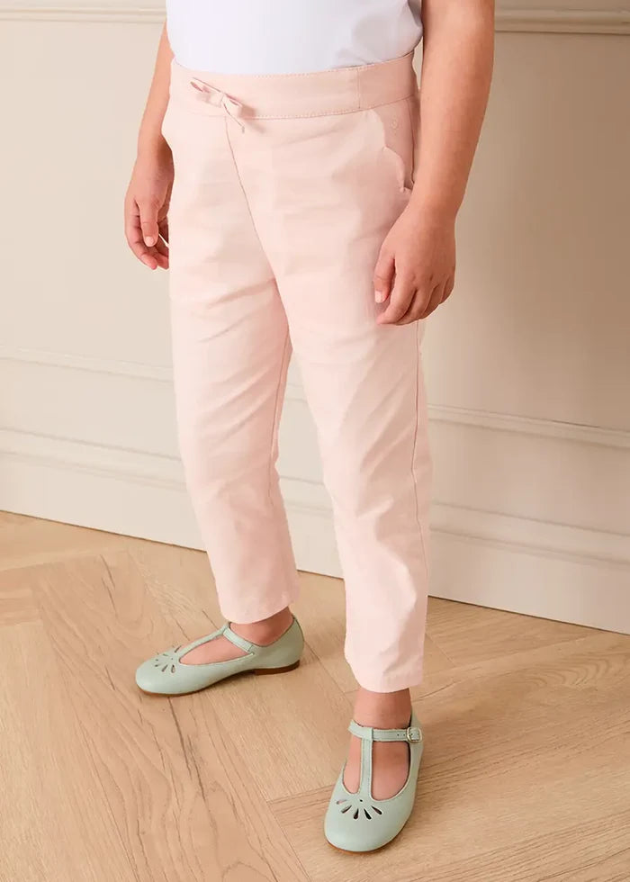 Scallop Edged Pocket Bow Detail Trousers in Baby Pink (18mths-4yrs) TROUSERS from Pepa London