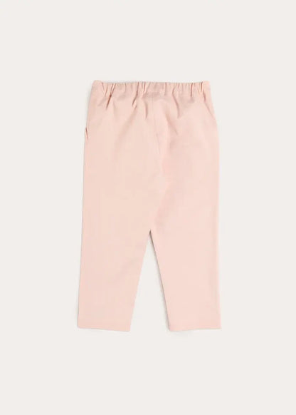 Scallop Edged Pocket Bow Detail Trousers in Baby Pink (18mths-4yrs) TROUSERS from Pepa London