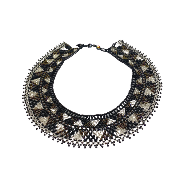 Seed Bead Collar Necklace Statement Beaded Bib Necklace Fair Trade - Guatemala