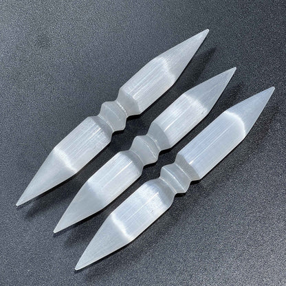 Selenite Crystal Wand Double Point Polished Wholesale Carving