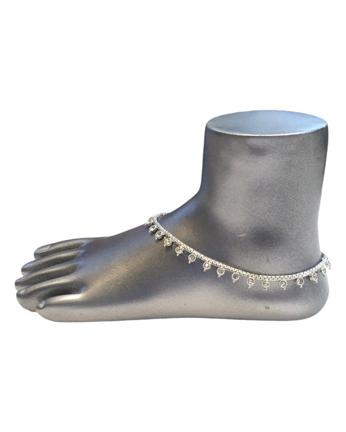 Silver Finish - Ankle Chain / Payal / Paazeb - Fashion Jewellery - Bollywood - Weddings - DAJ591 24Tp10