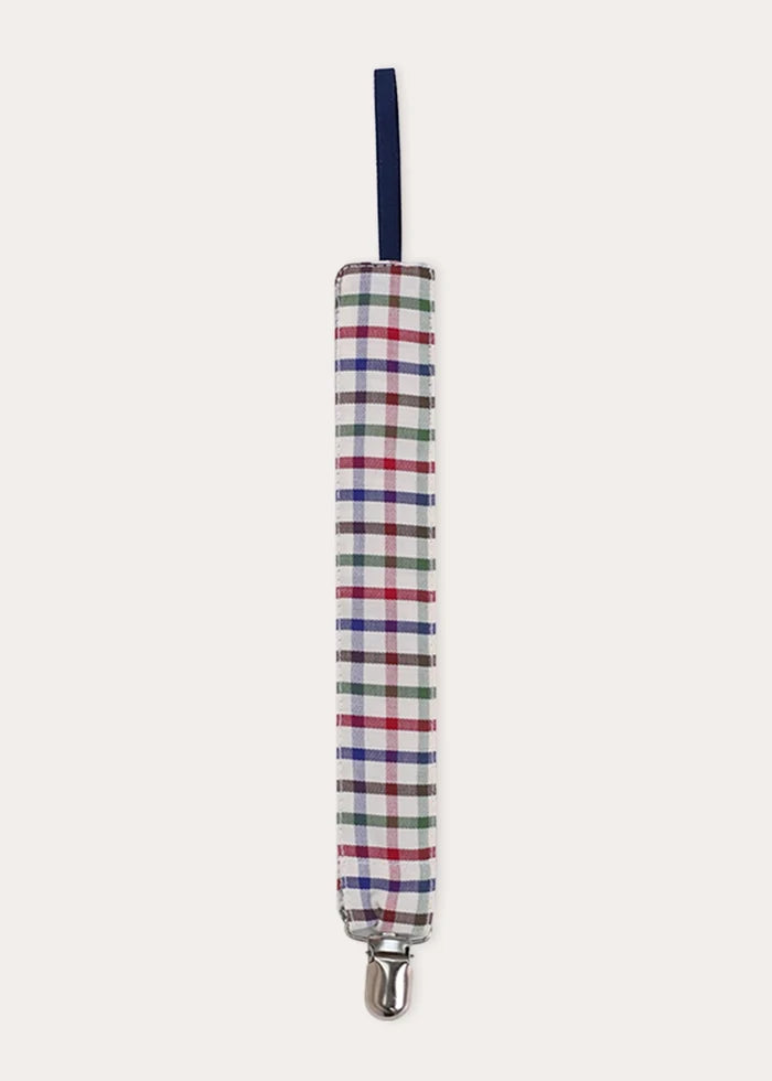 Sinclair Check Dummy Clip in Burgundy Accessories from Pepa London