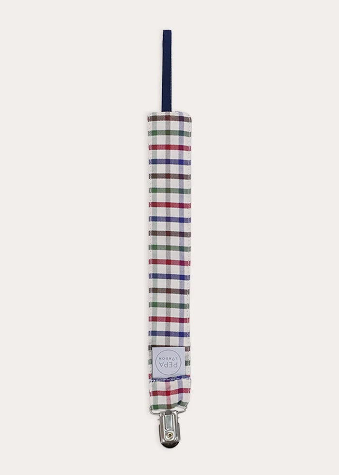Sinclair Check Dummy Clip in Burgundy Accessories from Pepa London
