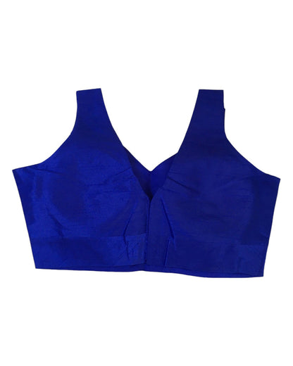 Size 38" / UK 12 - Royal Blue - Silky Saree blouse with cups,  Sleeveless - UK Stock - Quick Delivery - RNK - R722A-KY