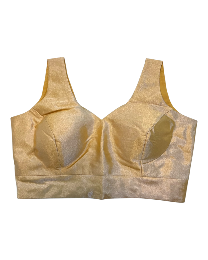 Size 40" / UK 14 - Peach - Silky Saree blouse with cups,  Sleeveless - UK Stock - Quick Delivery - RNK - R722A-KY