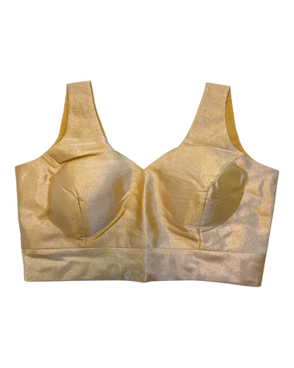 Size 40" / UK 14 - Peach - Silky Saree blouse with cups,  Sleeveless - UK Stock - Quick Delivery - RNK - R722A-KY
