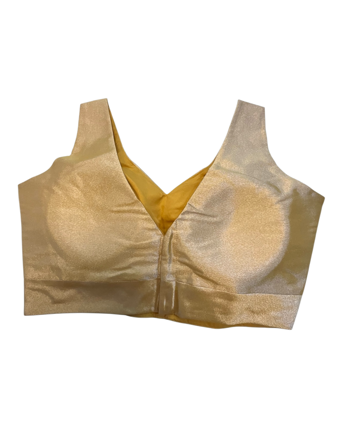 Size 40" / UK 14 - Peach - Silky Saree blouse with cups,  Sleeveless - UK Stock - Quick Delivery - RNK - R722A-KY