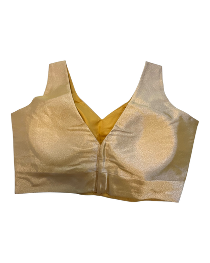 Size 40" / UK 14 - Peach - Silky Saree blouse with cups,  Sleeveless - UK Stock - Quick Delivery - RNK - R722A-KY