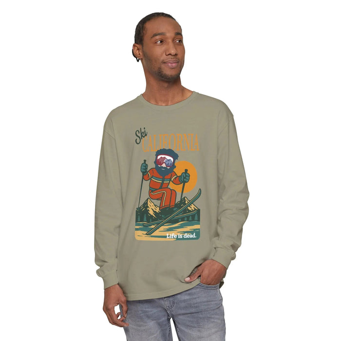 Ski California - Life is DeadMountain Collection Garment-Dyed Long Sleeve T-Shirt