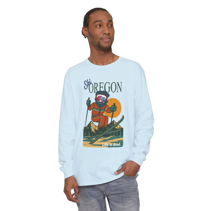 Ski Oregon - Life is DeadMountain Collection Garment-Dyed Long Sleeve T-Shirt