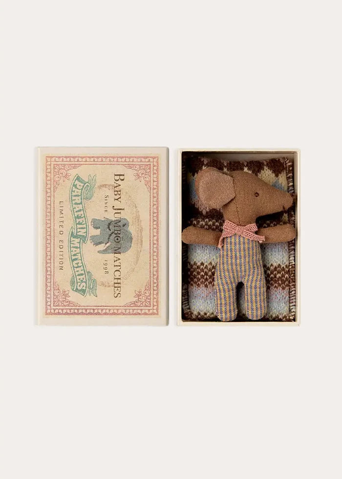 Sleepy Wakey Baby Mouse in a Matchbox in Rose TOYS from Pepa London