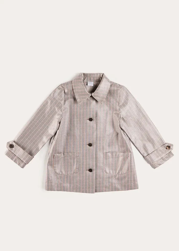 Sloane Check Raincoat with Pockets in Camel (4-10yrs) COATS from Pepa London
