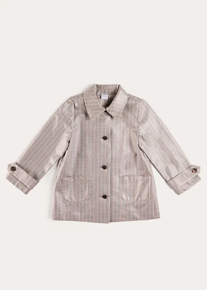 Sloane Check Raincoat with Pockets in Camel (4-10yrs) COATS from Pepa London