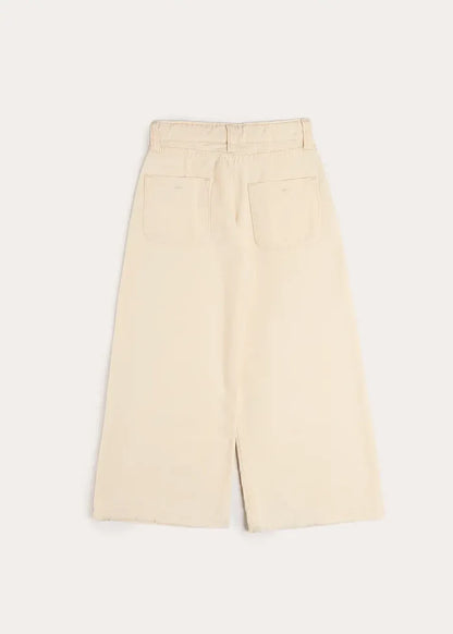 Soft Cotton Wide Leg Trousers in Cream (2-12yrs) TROUSERS from Pepa London