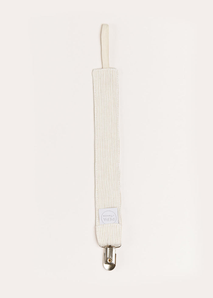Striped Clip Dummy in Beige ACCESSORIES from Pepa London