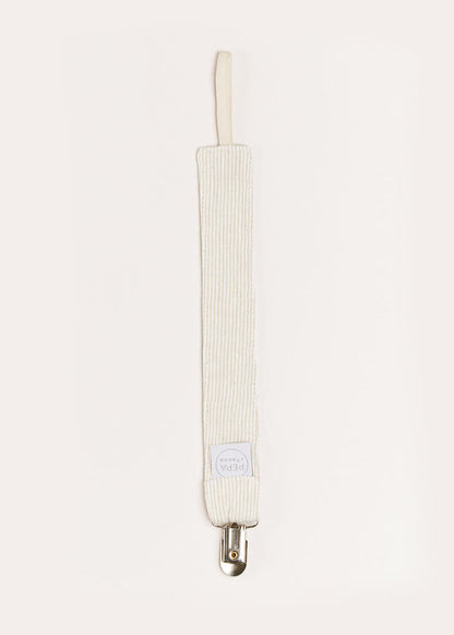 Striped Clip Dummy in Beige ACCESSORIES from Pepa London