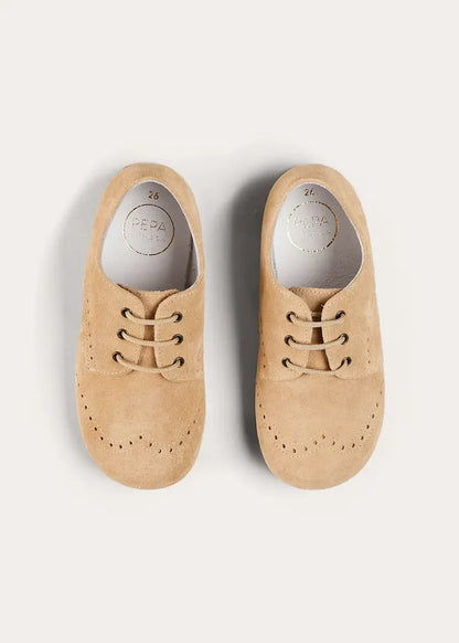 Suede Lace-Up Shoes in Beige (24-35EU) SHOES from Pepa London