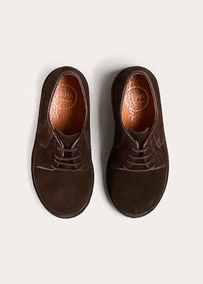 Suede Lace Up Shoes in Brown (24-35EU) SHOES from Pepa London