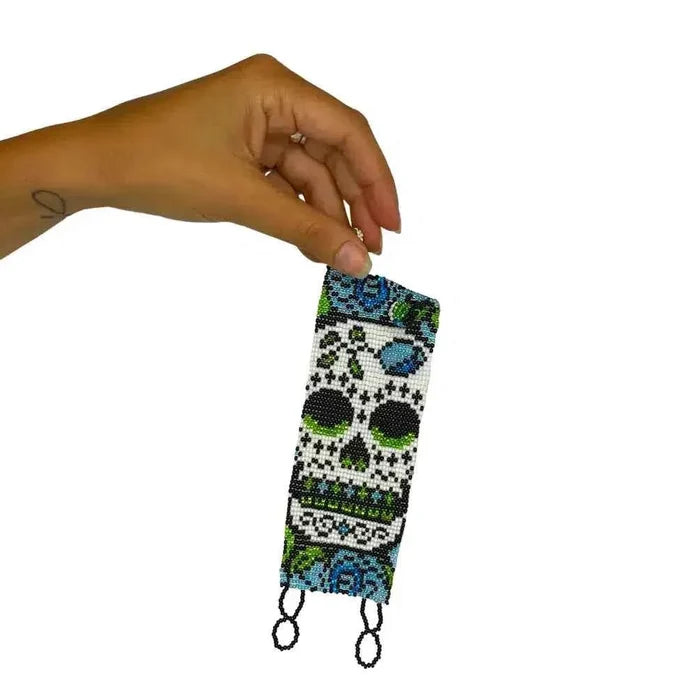 Sugar Skull | Catrina Seed Bead Adjustable Closure Bracelet - Guatemala