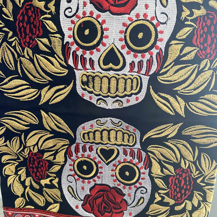 Sugar Skull Embroidered Yoga Bag - Thailand