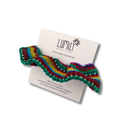 Sustainable Textile Multicolor Hair Scrunchie - Guatemala
