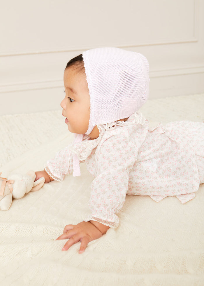 Tilly Floral Print Ruffle Collar Long Sleeve Blouse in Pink (1-6mths) BLOUSES from Pepa London
