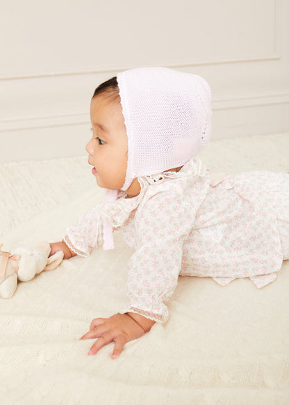 Tilly Floral Print Ruffle Collar Long Sleeve Blouse in Pink (1-6mths) BLOUSES from Pepa London