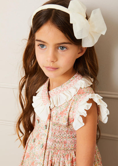 Traditional Big Bow Tulle Hairband in Ivory HAIR ACCESSORIES from Pepa London