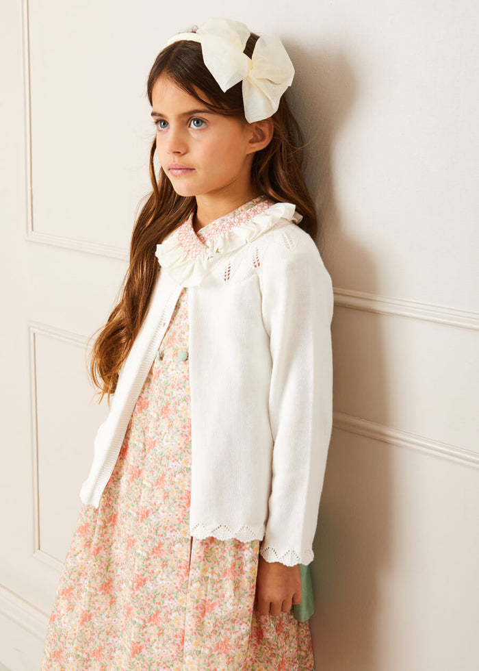 Traditional Big Bow Tulle Hairband in Ivory HAIR ACCESSORIES from Pepa London