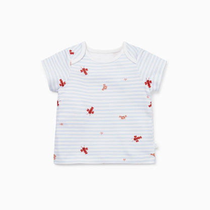 Coral Ocean Stripe T-Shirt & Leggings Set
