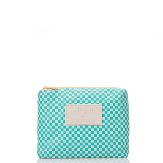 ALOHA COLLECTION - Tiny Check Small Pouch | Blue Lagoon Sandstone