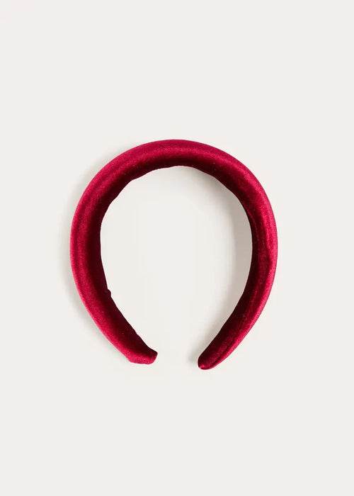 Velvet Padded Hairband in Burgundy HAIR ACCESSORIES from Pepa London