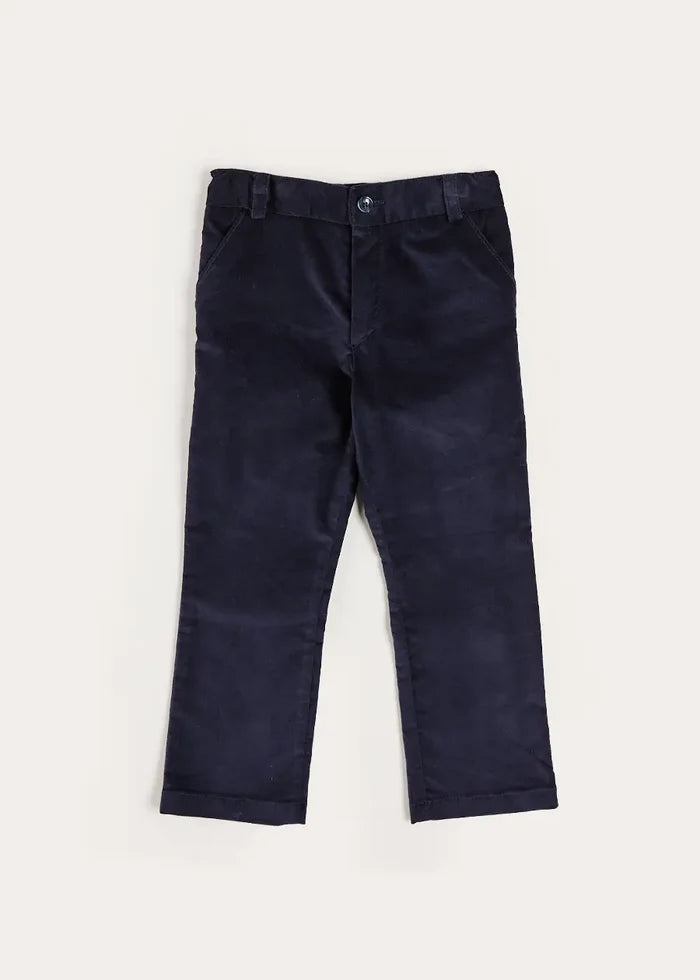 Velvet Pocket Detail Chino Trousers in Navy (4-10yrs) TROUSERS from Pepa London