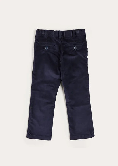 Velvet Pocket Detail Chino Trousers in Navy (4-10yrs) TROUSERS from Pepa London