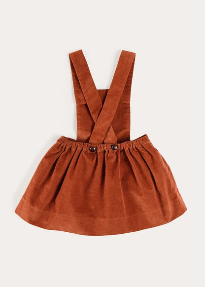 Velvet Skirt with Braces in Toffee (18mths-5yrs) SKIRTS from Pepa London