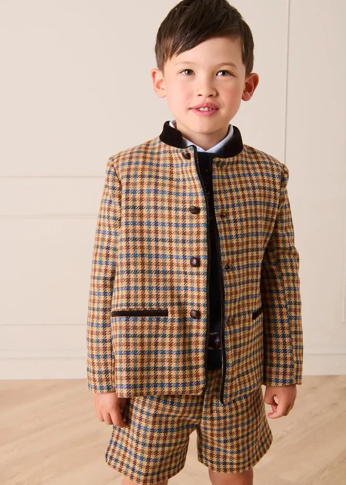 Vincent Check Shorts in Brown (4-10yrs) SHORTS from Pepa London