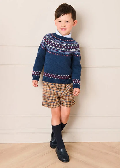 Vincent Check Shorts in Brown (4-10yrs) SHORTS from Pepa London