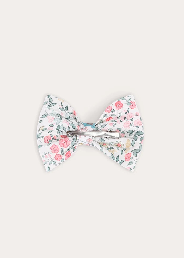 Violet Floral Medium Bow Hair Clip in Pink Hair Accessories from Pepa London