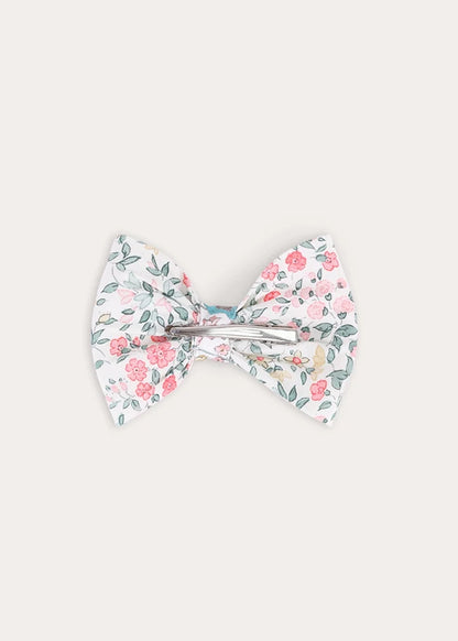 Violet Floral Medium Bow Hair Clip in Pink Hair Accessories from Pepa London