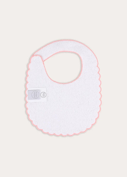 Violet Floral Pink Scallop Edge Bib in Pink Accessories from Pepa London