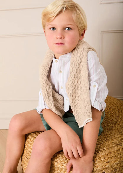 Wave Knit Jumper in Beige (3-10yrs) KNITWEAR from Pepa London