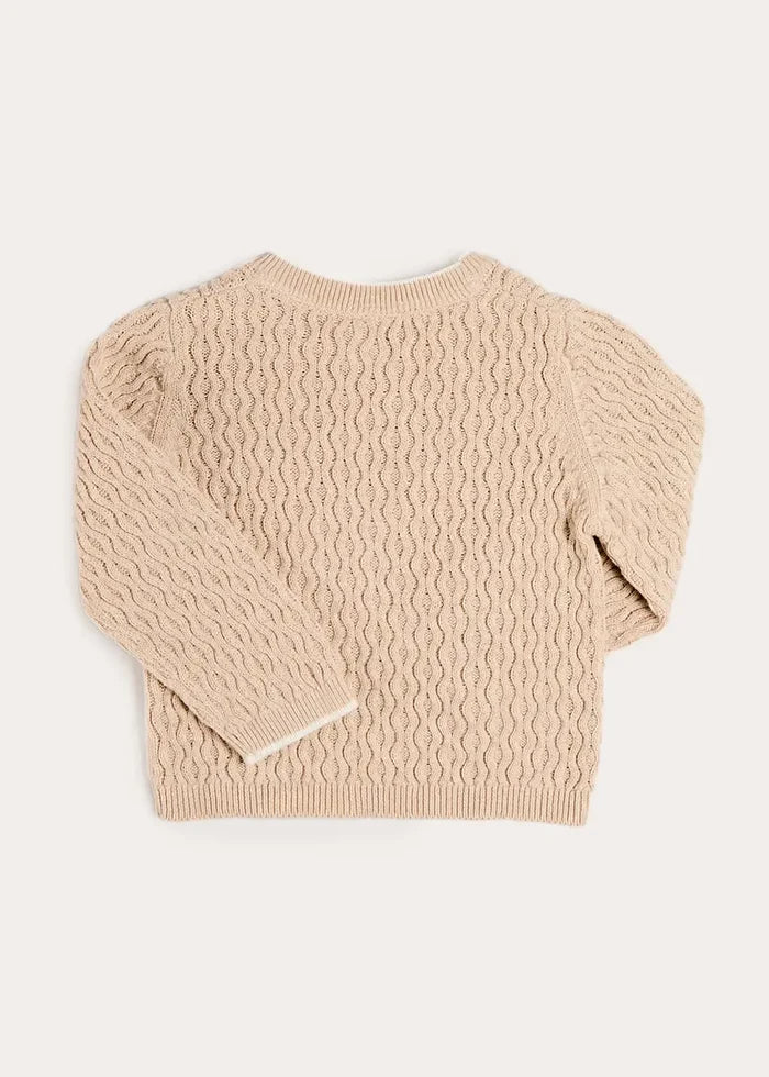 Wave Knit Jumper in Beige (3-10yrs) KNITWEAR from Pepa London