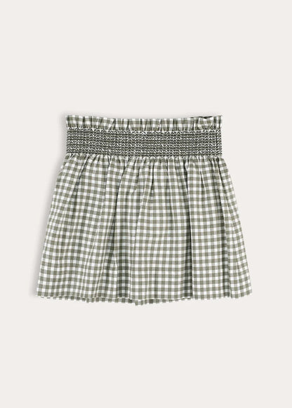 Westbury Gingham Elasticated Waist Skirt in Green (3-10yrs) Skirts from Pepa London