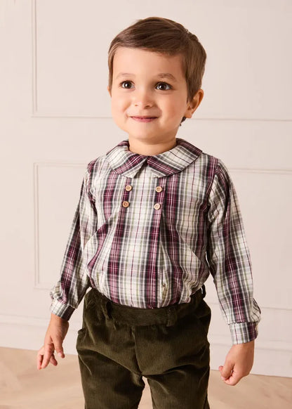 Whittaker Check Long Sleeve Shirt in Brown (12mths-4yrs) SHIRTS from Pepa London