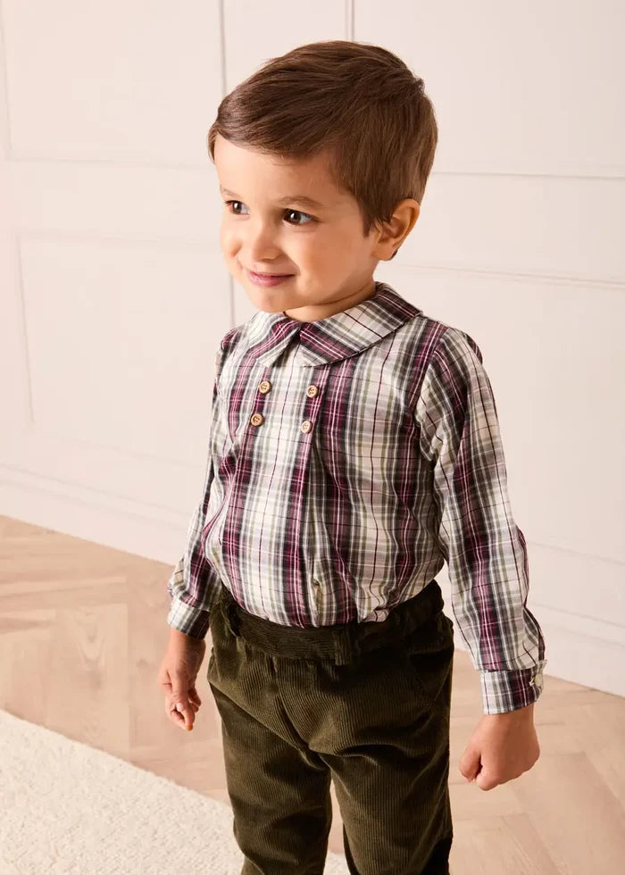 Whittaker Check Long Sleeve Shirt in Brown (12mths-4yrs) SHIRTS from Pepa London