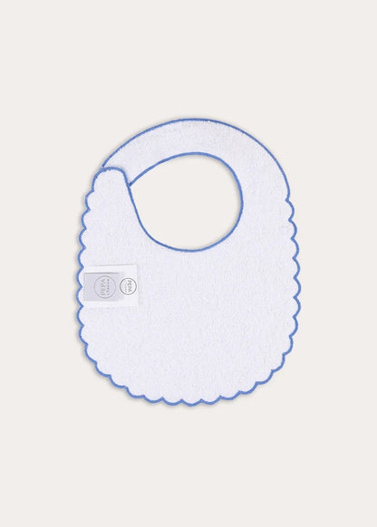 William Check Scallop Edge Bib in Blue Accessories from Pepa London