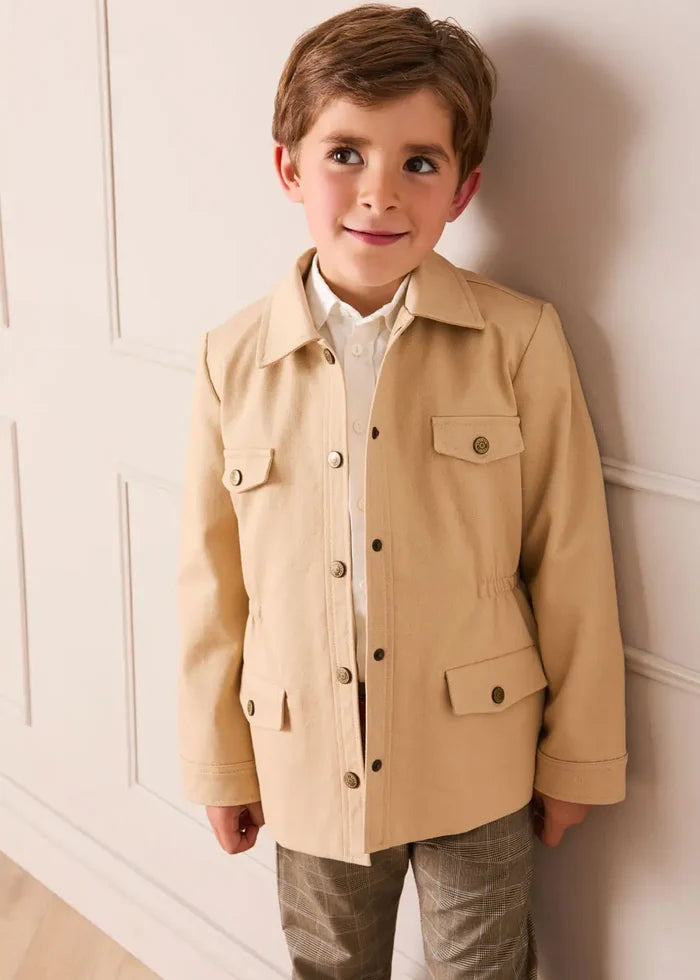 Wilton Check Pocket Detail Trousers in Beige (4-10yrs) TROUSERS from Pepa London