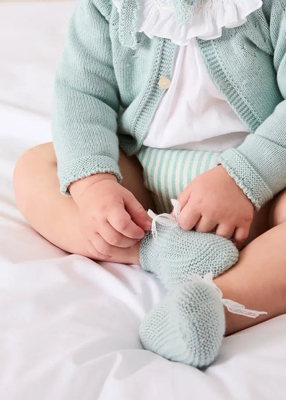 Wimbledon Stripe Button Detail Bloomers in Green (1mth-3yrs) BLOOMERS from Pepa London