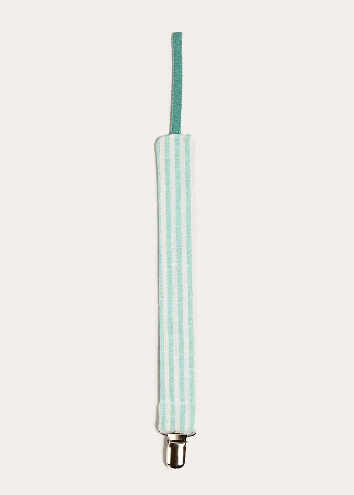 Wimbledon Stripe Dummy Clip in Green ACCESSORIES from Pepa London