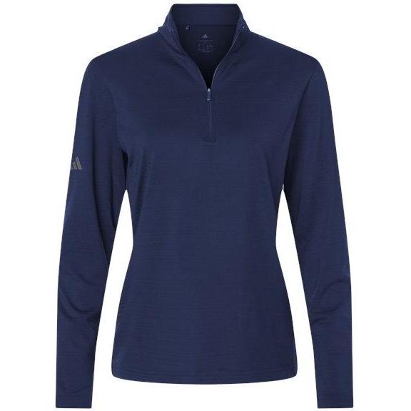 Adidas Women's Textured Stripe Quarter-Zip Pullover